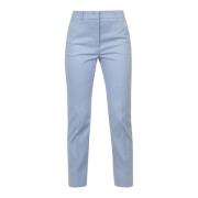 Max Mara Weekend Gabardine Straight Leg Byxor Blue, Dam