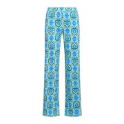 MALIPARMI Straight Trousers Blue, Dam