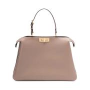 Fendi Mjuk Peekaboo Väska i Tortora Färg Beige, Dam