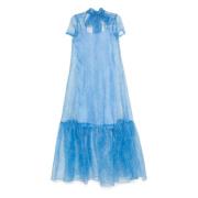 STAUD Calluna Maxi Klänning Blue, Dam