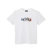 A.P.C. Blommig Logotyp T-shirt White, Herr