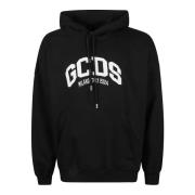 GCDS Oversized Bomullsjersey Hoodie Black, Herr