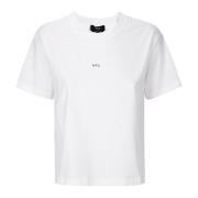 A.P.C. Boxy Micro Logo T-Shirt White, Dam