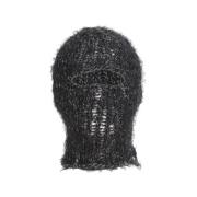 HELIOT EMIL Fluffig Mohair Balaclava Svart Blandad Grå Black, Unisex