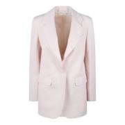 P.A.R.O.S.H. Linneblandad Enkelknäppt Blazer Pink, Dam