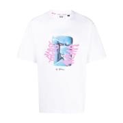 GCDS Vit Graffiti Loose Tee White, Herr