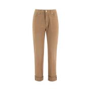 PANICALE Straight Trousers Brown, Dam