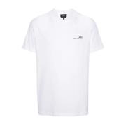 A.P.C. Vit Svart Tag T-shirt White, Dam