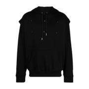 HELIOT EMIL Svart Outline Logo Hoodie Black, Herr