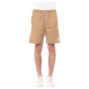 DEPARTMENT FIVE Stretch Bomullsshorts med Dragsko i Midjan Brown, Herr