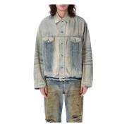 Acne Studios Blå denimjacka med oversized passform Blue, Herr