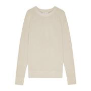 NN07 Mjuk Bomull Stickad Crewneck Tröja Beige, Herr