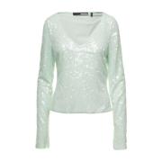 ROTATE Birger Christensen Sequin Embellished Green Sweater Green, Dam