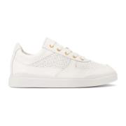 Kazar Vita lädersneakers med perforering White, Dam