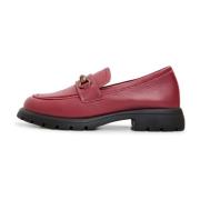 Cesare Gaspari Läder Platform Loafers - Bordeaux Red, Dam