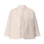 ROSSO35 Öppen Blouson med 3/4-Ärm Beige, Dam