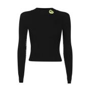 BARROW Logo Patch Crew-neck Sweater Black, Dam