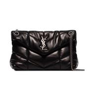 Saint Laurent Quiltad Svart Läder Axelväska Black, Dam