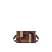 MALIPARMI Liten Exotisk Intarsia Crossbody Väska Brown, Dam