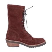 MOMA Vintage Mocka Ankelboots för kvinnor Red, Dam