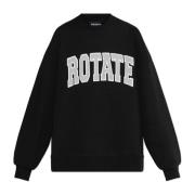 ROTATE Birger Christensen Sweatshirt med logotyp Black, Dam