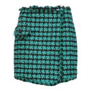 MSGM Gröna Houndstooth Shorts för Kvinnor Green, Dam