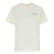 A.P.C. Vita T-shirts och Polos med Broderad Logotyp White, Herr