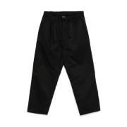 GOLDWIN Svarta Twill Easy Byxor med Elastisk Midja Black, Herr