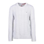 Tommy Jeans Bomullstickad Tröja White, Herr