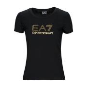 Emporio Armani EA7 Svart T-shirt med Stampa modello 8Ntt67 Black, Dam