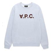 A.P.C. Rund Hals Sweatshirt Tvättad Indigo Blue, Herr