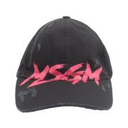 MSGM Svart Baseballkeps med Borstad Logotyp Black, Herr