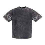 VISION OF SUPER Flames Broderad T-shirt Grå/Vit Gray, Herr