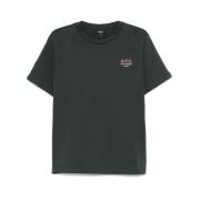 A.P.C. Broderad Logotyp Crew Neck T-shirt Gray, Herr