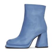 Cesare Gaspari Casual Block Heel Ankle Boots - Blue Blue, Dam