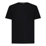 Herno Svart Crew-Neck T-shirt med Silver Logo Black, Herr