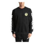 BARROW Mönstrad Logo Sweatshirt Black, Herr