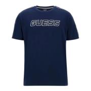 Guess Arlo Bomull T-shirt Regular Fit Jersey Blue, Herr