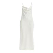 ROTATE Birger Christensen Satin Slip Dress White, Dam