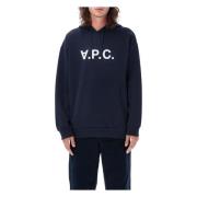 A.P.C. Mörkblå Stickad Milo Hoodie Blue, Herr