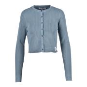 Calvin Klein Jeans Kort Cardigan i Bomullsblandning Blue, Dam