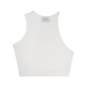 HALFBOY Vit Crop Top Tank White, Dam