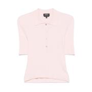 A.P.C. Klassisk Polo i Marinblå Pink, Dam