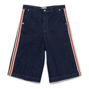 WALES BONNER Denim Shorts Blue, Herr