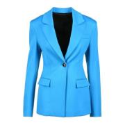 The Attico Ull Blazer Knappstängning Fodrad Blue, Dam