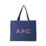 A.P.C. Tote Bags Blue, Herr