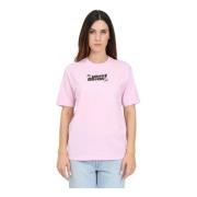 BARROW Rosa Björntryck T-shirt Pink, Dam