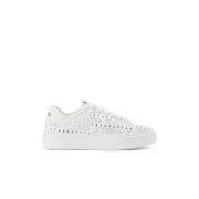 Iceberg Oversized sneakers i perforerat vitt läder med allover logo Wh...