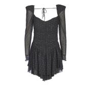 ROTATE Birger Christensen Svart Klänning i Rhinestone-mesh Black, Dam