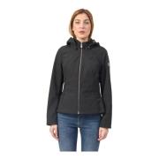 YES ZEE Svart huva softshell kappa Black, Dam